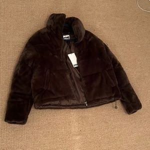 Apparis fluffy green jacket